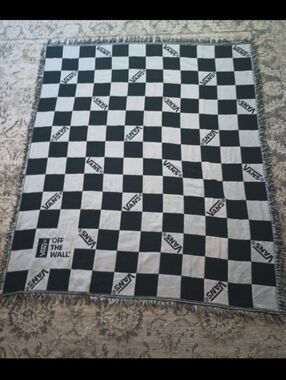 Vans Off the Wall Black And White Checkerboard Throw Blanket